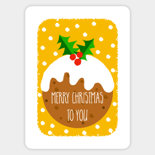 Christmas Pudding Festive Greeting ( yellow version ) Sticker